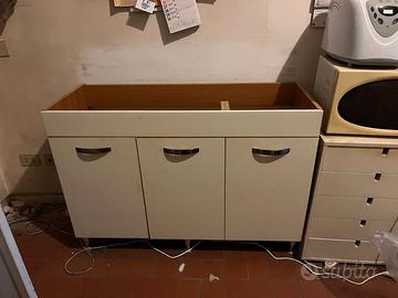 sottolavello e lavello d'acciaio 2 vaschette