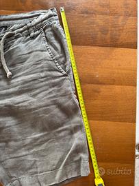 Bermuda lino RefrigiWear uomo tg 46 grigio verde
