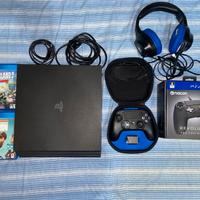 Playstation 4pro+controller nacon+cuffie+2 giochi