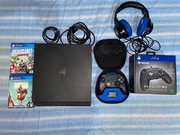 Playstation 4pro+controller nacon+cuffie+2 giochi
