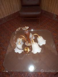 lampadario con faretti vetro