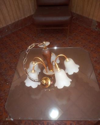 lampadario con faretti vetro