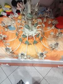 lampadario 12 luci ferro battuto 