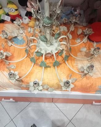 lampadario 12 luci ferro battuto 