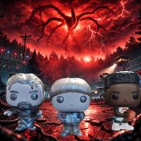 Will e Hopper Sottosopra + Lucas Stranger Things 