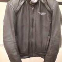 Giacca da moto in pelle nera Triumph