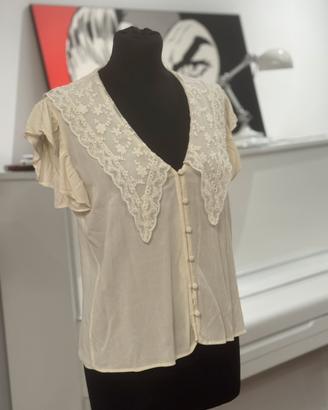 Elegante camicetta Zara con dettagli in pizzo