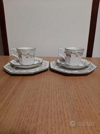 Coppia tazzine caffè anni '80 due piattini/zucch