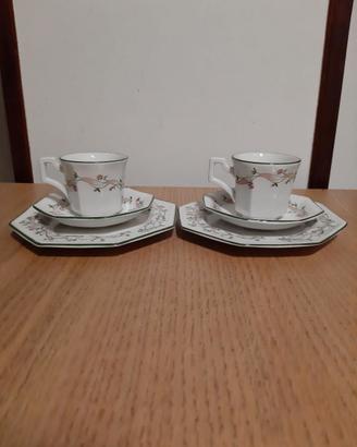 Coppia tazzine caffè anni '80 due piattini/zucch