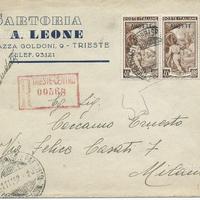 3 buste viaggate da Trieste con bolli AMG FTT