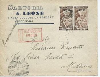 3 buste viaggate da Trieste con bolli AMG FTT