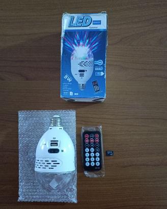 Lampada LED RGB Rotante - USB - TF Card - Radio FM