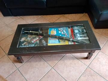 tavolino contenitore in legno massello