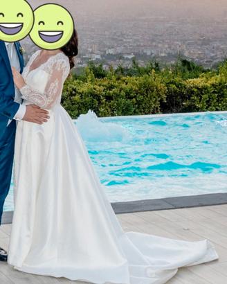 Abito sposa altissima sartoria italiana mikado e p