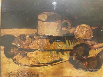 Quadro Giovanni Bartolena " Natura Morta con Pesci