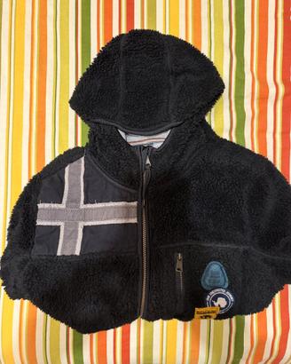 Giacchetto Nero Pile Napapijri Yupik Hooded Zip