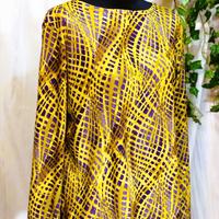 Blusa donna giallo oro e violetto elegante feste S