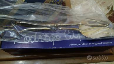 pinza per dolci in bagno d'argento 
