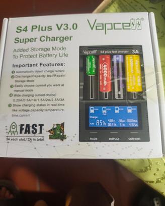 caricabatterie Vapcell S4 plus 3A 