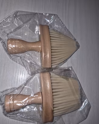 2 Spazzole Barbiere Legno Pulizia Collo Taglio