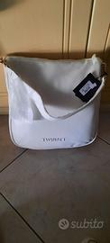 Borsa donna pelle bianca marca Twinset nuova