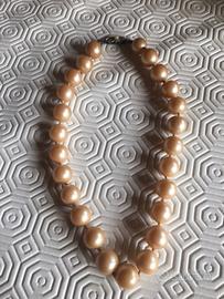 Collana di perle vintage con gancio in argento