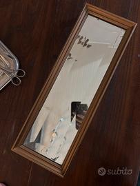 Specchio antico rettangolare dorato