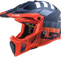 Casco Cross LS2 FAST EVO XCODE Arancio Blu Opaco