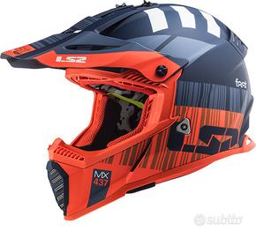Casco Cross LS2 FAST EVO XCODE Arancio Blu Opaco