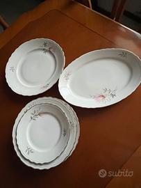 Servizio piatti per 6 in porcellana vintage DURKEN