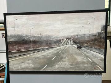 Arte: Quadro dipinto Franco Carollo 'Autostrada'