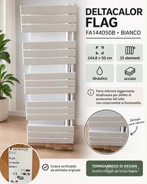 Termoarredo Deltacalor FLAG 144x50 cm bianco – FA1