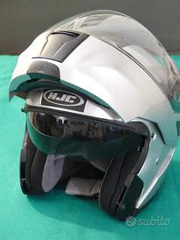Casco x moto da uomo HJC,argento metallizzato