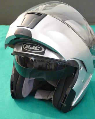 Casco x moto da uomo HJC,argento metallizzato