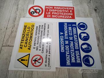 3 Targhe in metallo industriale sicurezza lavoro