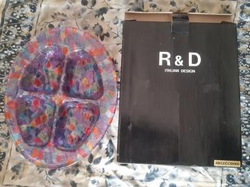 Piatto VASSOIO vetro colorato per arredo aperitivi