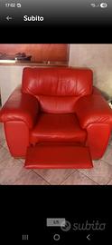 poltrona in vera pelle