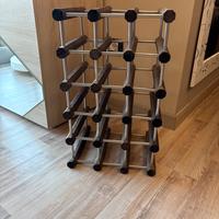 Cantinetta,Portabottiglie, noce  e alluminio.