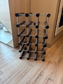 Cantinetta,Portabottiglie, noce  e alluminio.