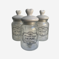 Set barattoli in vetro con tappo a cuore