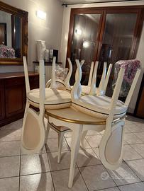 Tavolo legno bianco allungabile tondo