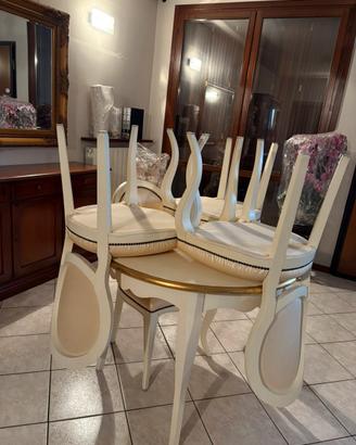 Tavolo legno bianco allungabile tondo