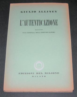 L'autenticazione - Individualismo - G Alliney 1947