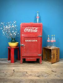 FRIGO COCA COLA GHIACCIAIA IN LEGNO ANNI 60 MOBILE