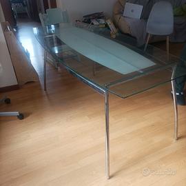 Tavolo in vetro e metallo - Buono stato
