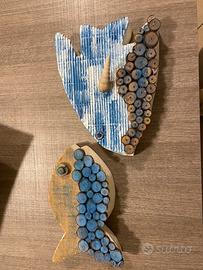 Pesci in legno decorazione