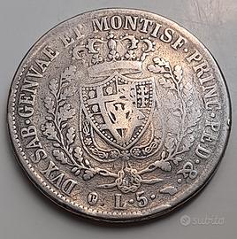 Carlo Felice- 5 lire 1830 argento