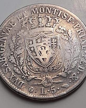 Carlo Felice- 5 lire 1830 argento
