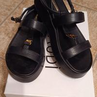 Sandali similpelle neri