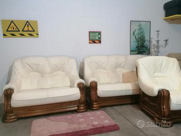 SET DIVANI reale 3+2+1 in pelle ! CONSEGNA !